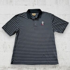 KFC Colonel Sanders Employee Polo Shirt L Black Striped Uniform Work
